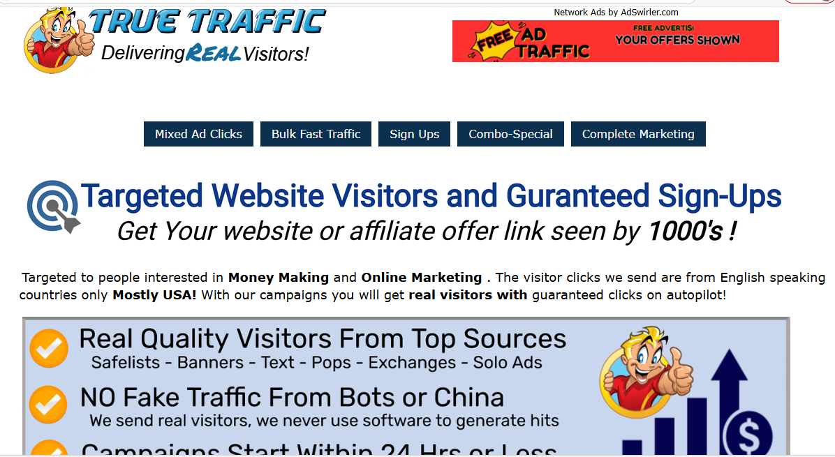 Truetraffic.net SALE $900.00-30 DAYS FREE ADS!!
